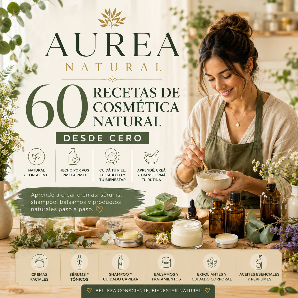 60 RECETAS PARA CREAR TU PROPIA COSMÉTICA NATURAL